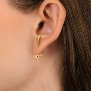 925 Sterling Silver Snake Ear Studs with Adjustable Fit
