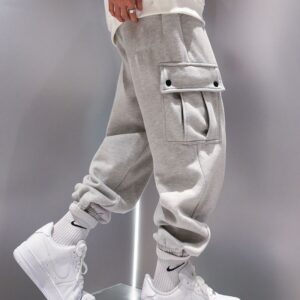 Fitness Pants for Men with Loose Fit and Plush Lining