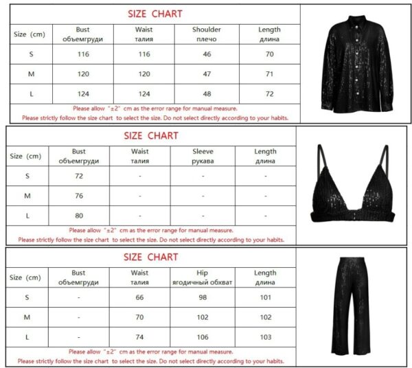 Sequined Three Piece Lounge Set for Women - Image 10