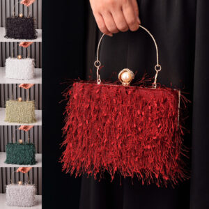 Elegant Tassel Evening Bag – Rhinestone Clutch and Beaded Handbag for Women