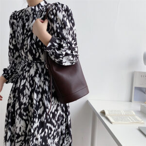 Women’s Cylinder Bucket Bag with Ample Capacity