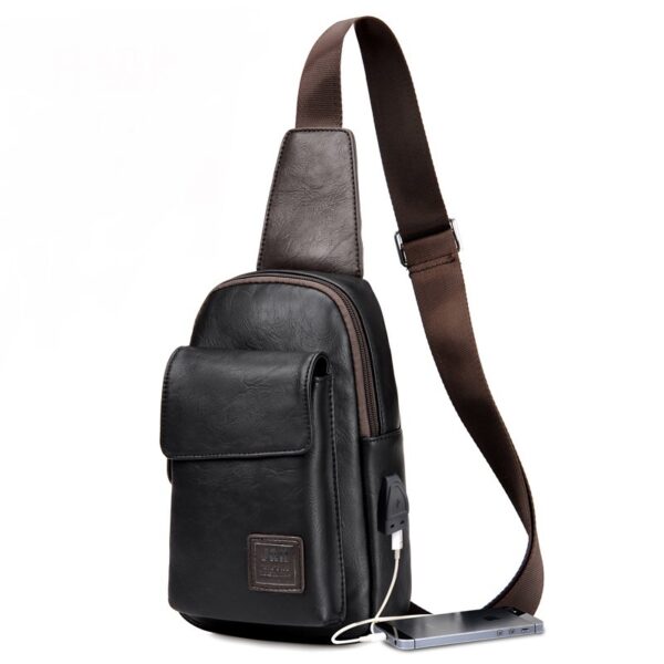 Retro PU Leather Shoulder Bag for Men - Image 3