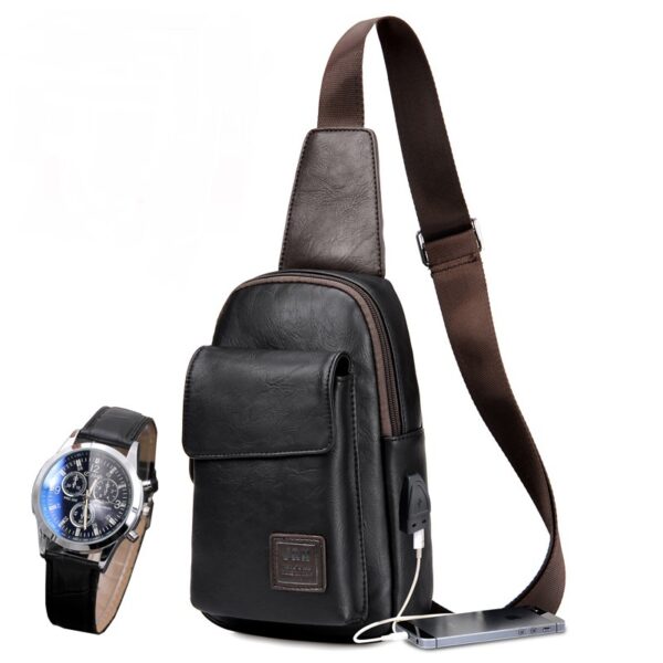 Retro PU Leather Shoulder Bag for Men - Image 8