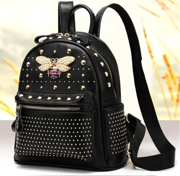 Casual Bee Ladies Leather Rivet Backpack
