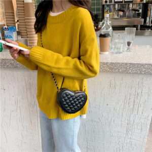 Peach Heart Love Bag Women’s Bags Spring Summer New Heart-shaped Mini Shoulder Crossbody Bag