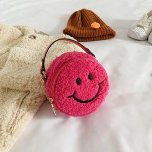 Plush Round Princess Bag with Smiling Face
