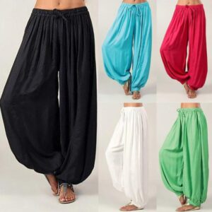 Harem Pants Women – Boho Drawstring Loose Yoga Pants