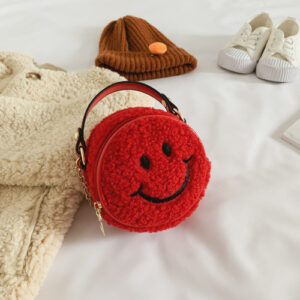 Plush Round Princess Bag with Smiling Face
