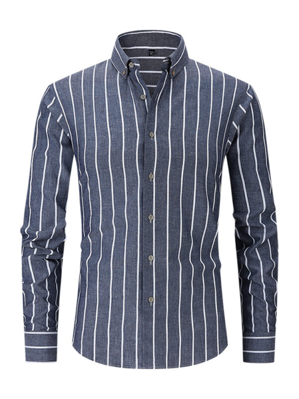 Casual Cotton Striped Shirt for Men - Image 7