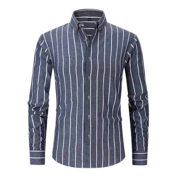 Casual Cotton Striped Shirt for Men - Image 6