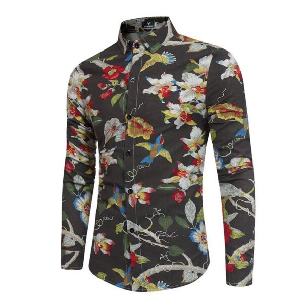 Men's 3D Flawless Cotton Floral Shirt for Effortless Style - Image 2