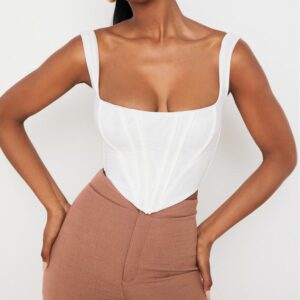 Women’s Square Neck Fish Bone Sling Corset