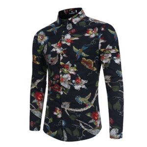 Men’s 3D Flawless Cotton Floral Shirt for Effortless Style