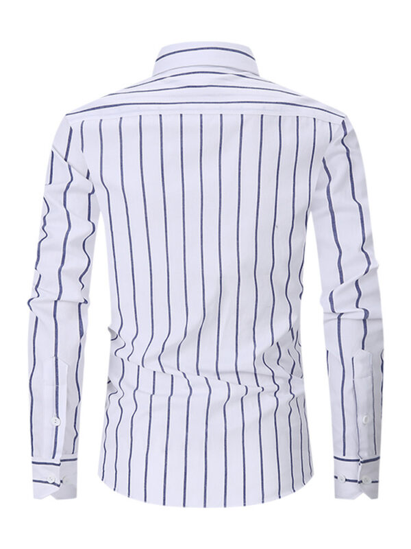 Casual Cotton Striped Shirt for Men - Image 3