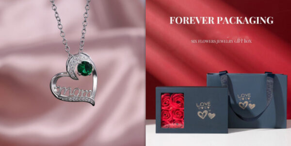 MOM Heart Claw Necklace with Zircon - Image 8