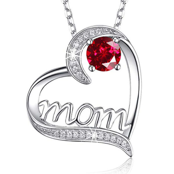 MOM Heart Claw Necklace with Zircon - Image 7