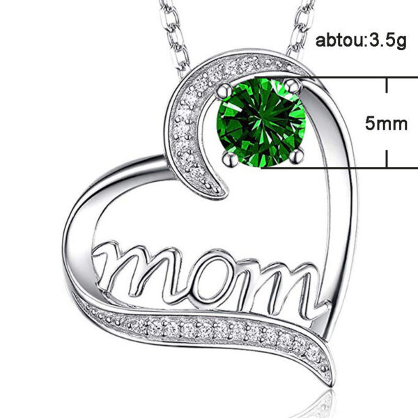 MOM Heart Claw Necklace with Zircon - Image 2