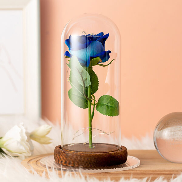 Enchanted Rose Glowing with LED Lights in Glass Dome - Image 7