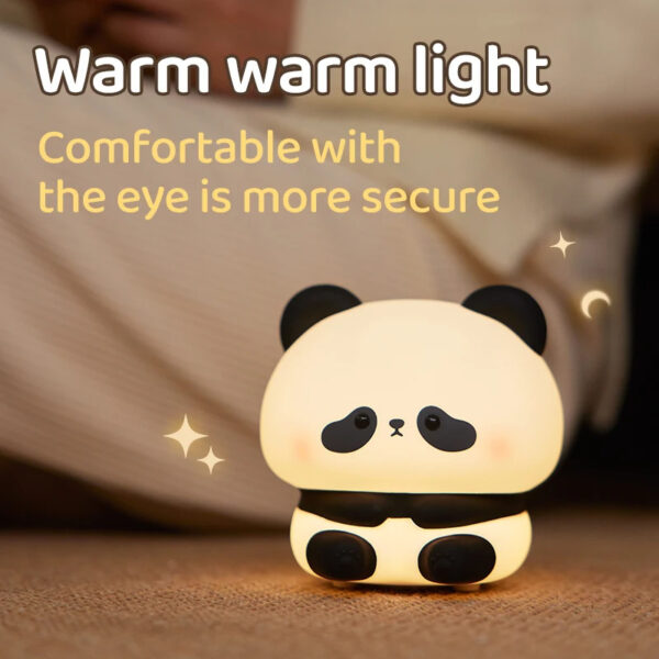 Panda LED Night Light Cute Silicone Night Light USB Rechargeable Touch Night Lamp Bedroom Timing Lamp Decoration Children's Gift Home Decor - Image 4