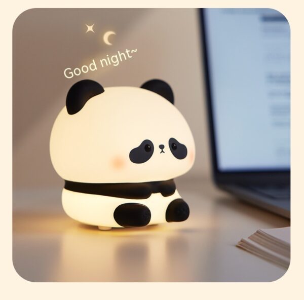 Panda LED Night Light Cute Silicone Night Light USB Rechargeable Touch Night Lamp Bedroom Timing Lamp Decoration Children's Gift Home Decor - Image 9
