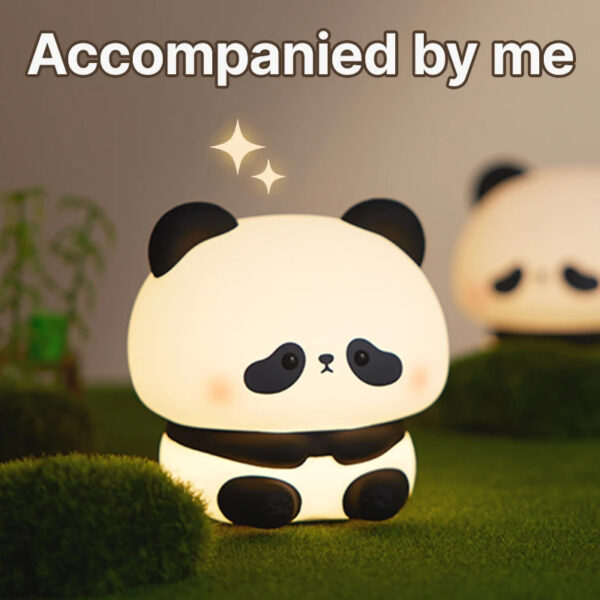 Panda LED Night Light Cute Silicone Night Light USB Rechargeable Touch Night Lamp Bedroom Timing Lamp Decoration Children's Gift Home Decor - Image 3
