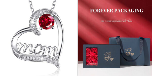 MOM Heart Claw Necklace with Zircon - Image 9