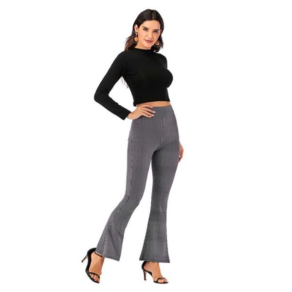 Women's High-Waisted Leather Flared Leggings - Image 3