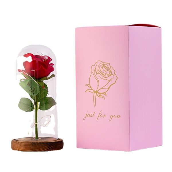 Enchanted Rose Glowing with LED Lights in Glass Dome - Image 8