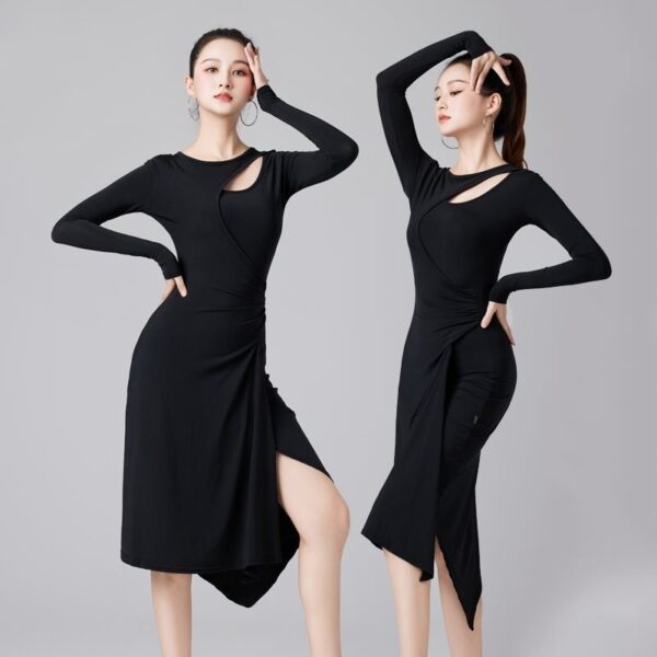 Women's Cotton Latin Dance Dress for Elegance on the Dance Floor - Image 3
