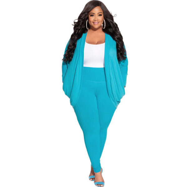 Cardigan and Leggings Plus Size Set for Women - Image 7