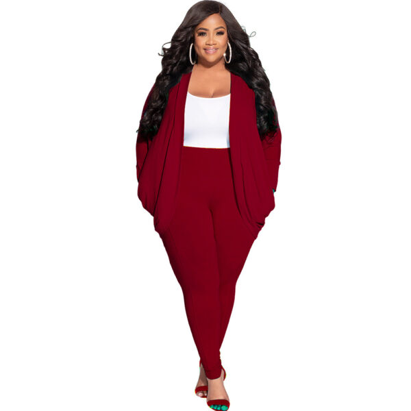 Cardigan and Leggings Plus Size Set for Women - Image 6