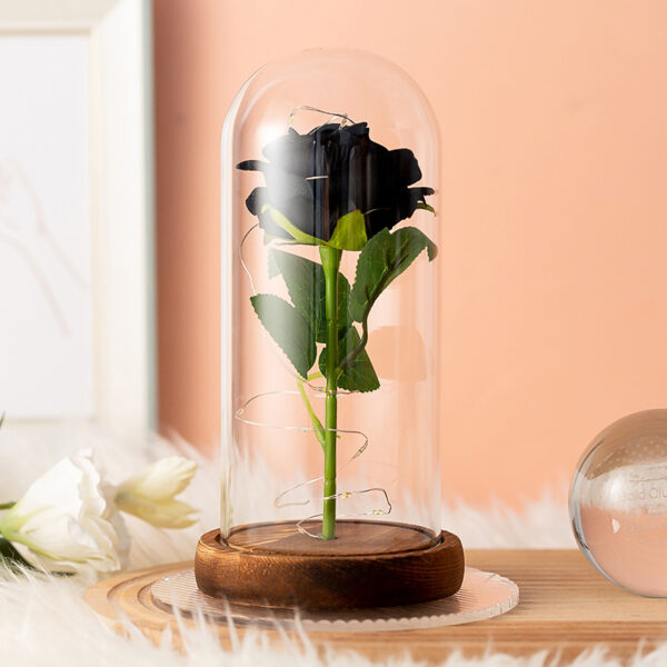Enchanted Rose Glowing with LED Lights in Glass Dome - Image 4