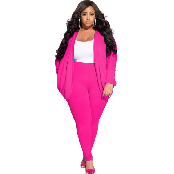 Cardigan and Leggings Plus Size Set for Women - Image 5
