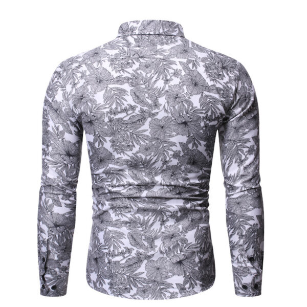 Men's Business Shirt with Tropical Leaves Design - Image 6