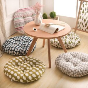 Round Cotton Silk Floor Cushion