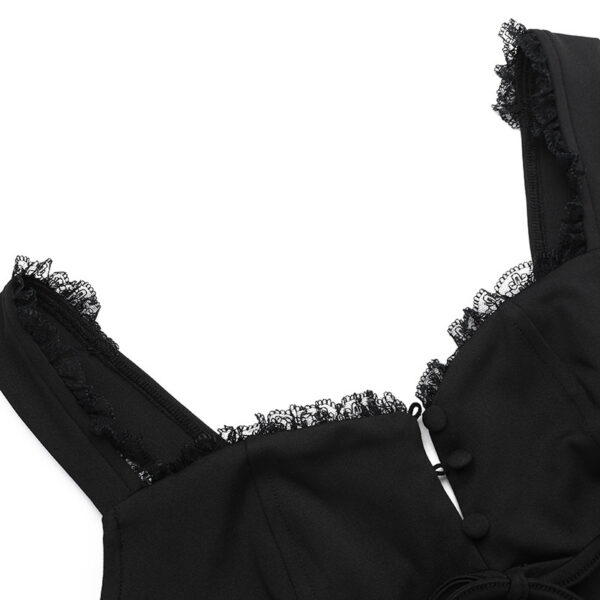 Women's Retro Hip Dress with Square Neckline - Image 9