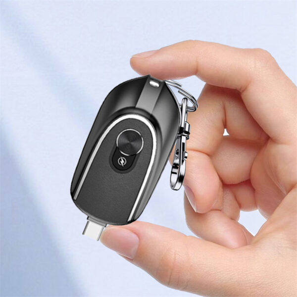 2 In 1 Mini Keychain Power Bank Keyring Hanging Buckle 2 Output Interfaces 5V 1200MAH Backup Power Bank Retractable Plug Waterproof Phone Charging Accessories - Image 8