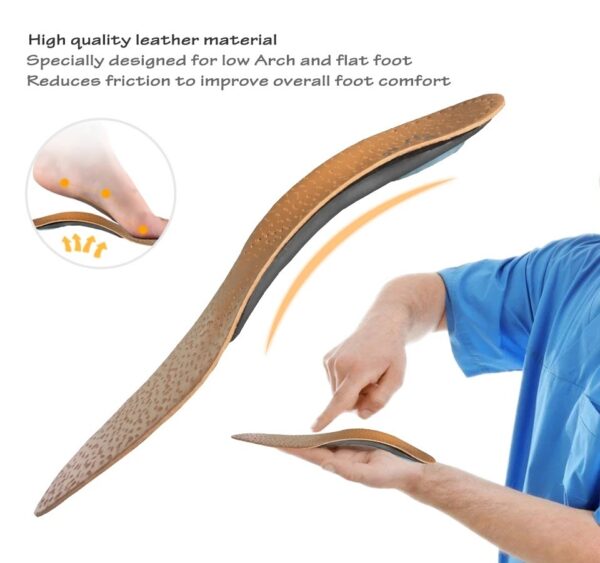 Leather Orthopedic Insoles – Premium Arch Support for Foot Pain Relief - Image 3