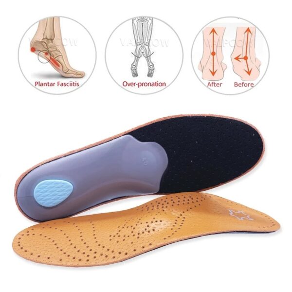Leather Orthopedic Insoles – Premium Arch Support for Foot Pain Relief