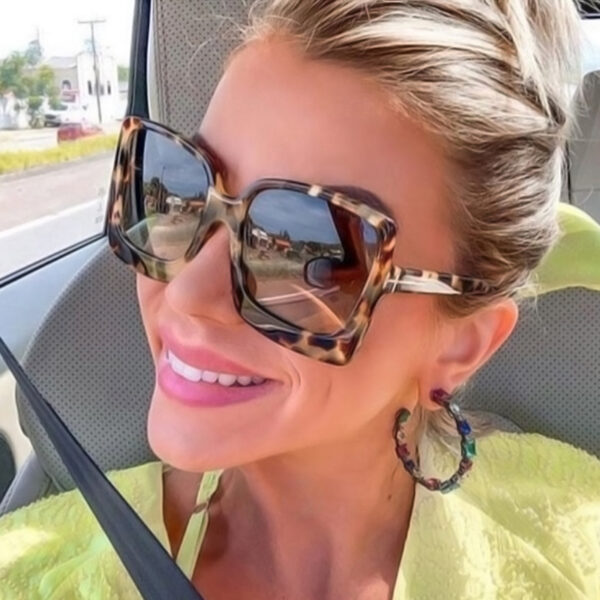 Retro bag flower leopard sunglasses - Image 2