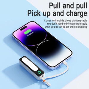 Fast Charging Slim Mini Power Bank with Light