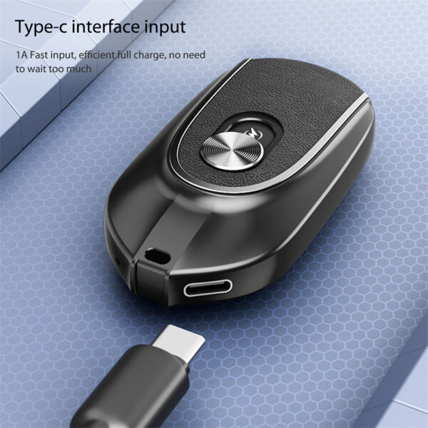 2 In 1 Mini Keychain Power Bank Keyring Hanging Buckle 2 Output Interfaces 5V 1200MAH Backup Power Bank Retractable Plug Waterproof Phone Charging Accessories - Image 6