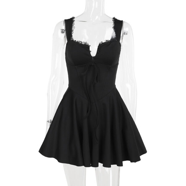 Women's Retro Hip Dress with Square Neckline - Image 8