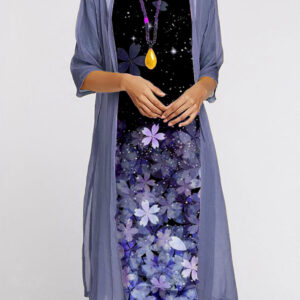 Maxi Dress with Cardigan – Stylish Two-Piece Set for Women