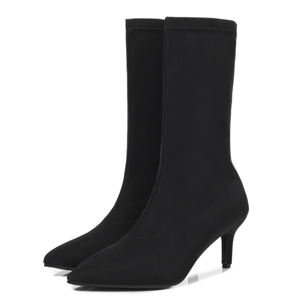 Women's Shoes Stylish Ankle Boots Sexy Pointed Toe Stiletto High Heels Boots - Image 7