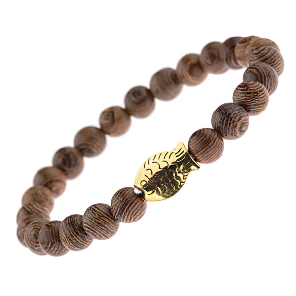 Wooden Bead Black Frosted Personality Bracelet - Image 9