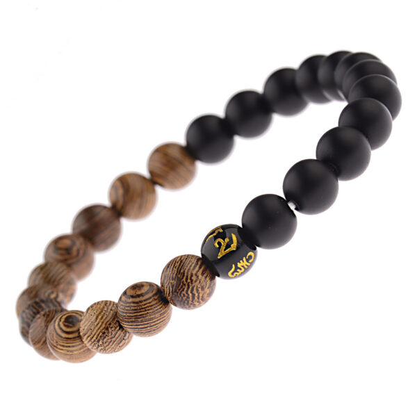 Wooden Bead Black Frosted Personality Bracelet - Image 7