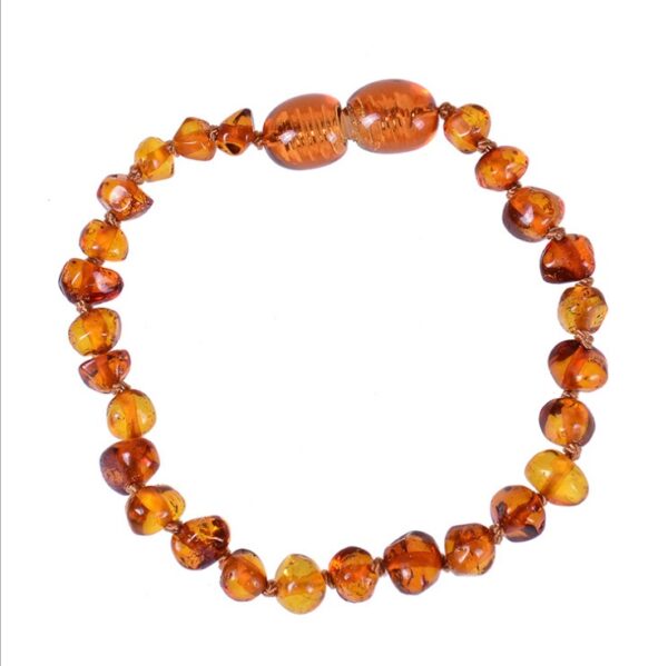 Baltic natural amber baby bracelet Infant child teething diy irregular amber bracelet - Image 2