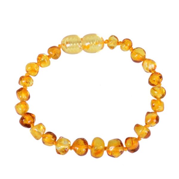 Baltic natural amber baby bracelet Infant child teething diy irregular amber bracelet - Image 4
