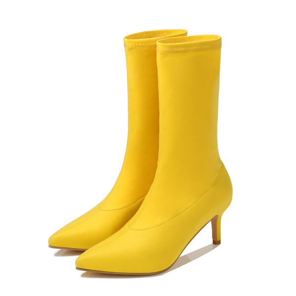 Women's Shoes Stylish Ankle Boots Sexy Pointed Toe Stiletto High Heels Boots - Image 4